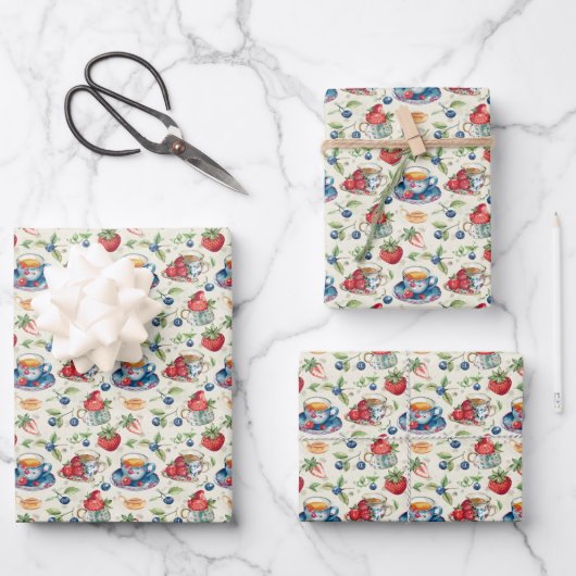 Niedliches Party aus Kacheltee Geschenkpapier Set (Vorderseite)