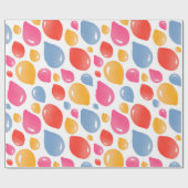 Niedliches Party Balloon Girly Birthday Pattern Geschenkpapier (Flach)