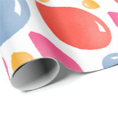 Niedliches Party Balloon Girly Birthday Pattern Geschenkpapier (Rolleneckpunkt)