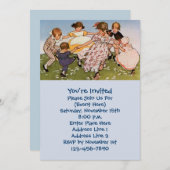 Niedliches Party der Kinderillustration Einladung (Vorne/Hinten)