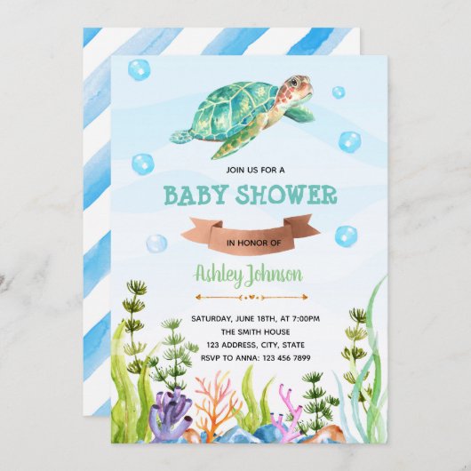 Niedliches Party Einladung (Vorne/Hinten)