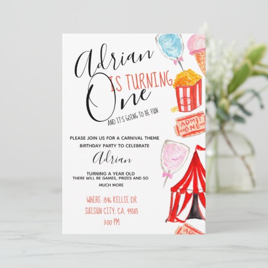 Niedliches Party für den Karneval Einladung (Stehend Vorderseite)