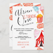 Niedliches Party für den Karneval Einladung (Vorne/Hinten)