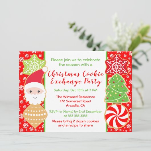 Niedliches Party für den Weihnachtskochtausch Einladung (Stehend Vorderseite)