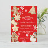 Niedliches Party für den Weihnachtskochtausch Einladung (Stehend Vorderseite)