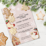 Niedliches Party für den Weihnachtskochtausch Einladung<br><div class="desc">Diese wunderbare Weihnachts-Cookie-Exchange-Einladung ist ideal für alle, die eine festliche und lustige Ansammlung für Ihren Urlaub wünschen. Das Design zeichnet sich durch charmante Illustrationen von Weihnachtskeksen aus, darunter ein Lebkuchenmann, ein Weihnachtsbaumkoch, ein Strumpf, ein Schneemann, eine Schneeflocke und ein Lebkuchthaus, alles Set auf einem hellbeigen Hintergrund mit zarten Schneeflocken. Die...</div>