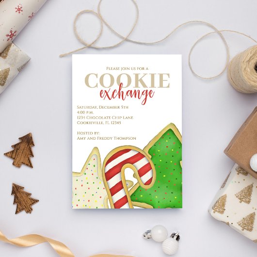 Niedliches Party für den Weihnachtskochtausch Einladung