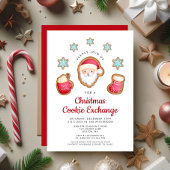 Niedliches Party für den Weihnachtskochtausch Einladung