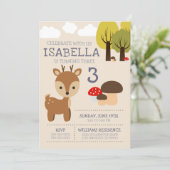 Niedliches Party für Hirsche Fawn Kindergeburtstag Einladung (Stehend Vorderseite)