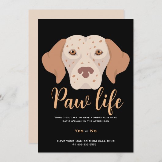 Niedliches Party für Hundehunde Einladung (Vorne/Hinten)