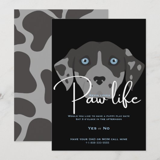 Niedliches Party für Hundehunde Einladung (Vorne/Hinten)