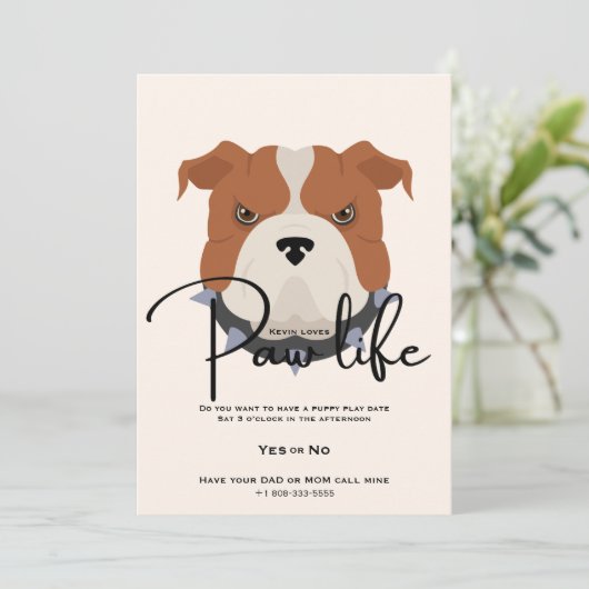 Niedliches Party für Hundehunde Einladung (Stehend Vorderseite)