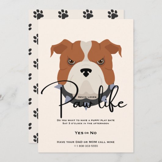 Niedliches Party für Hundehunde Einladung (Vorne/Hinten)