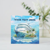 Niedliches Party für Kreuzfahrtschiffe Einladung (Stehend Vorderseite)