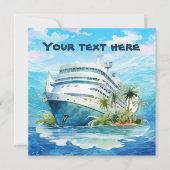 Niedliches Party für Kreuzfahrtschiffe Einladung (Vorderseite)