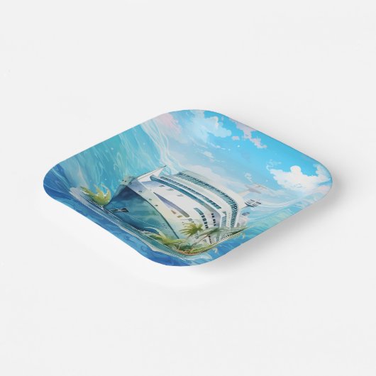 Niedliches Party für Kreuzfahrtschiffe Pappteller (Gewinkelt)