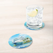 Niedliches Party für Kreuzfahrtschiffe Runder Pappuntersetzer (Vor Ort)