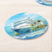 Niedliches Party für Kreuzfahrtschiffe Runder Pappuntersetzer (Angewinkelt)