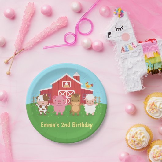 Niedliches Party für landwirtschaftliche Nutztiere Pappteller (Party)