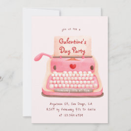 Niedliches Party für Schreibmaschinenarbeit Einladung
