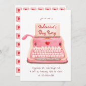 Niedliches Party für Schreibmaschinenarbeit Einladung (Vorne/Hinten)