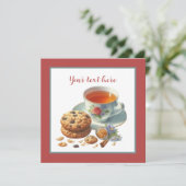 Niedliches Party für Tee und Kekse Einladung (Stehend Vorderseite)