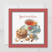 Niedliches Party für Tee und Kekse Einladung (Vorderseite)
