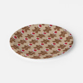 Niedliches Party Gingerbread Mann Kekse Pappteller (Schrägansicht)