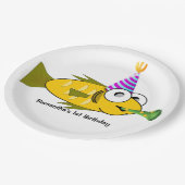 Niedliches Party Goldfish Personalisiert Geburtsta Pappteller (Schrägansicht)