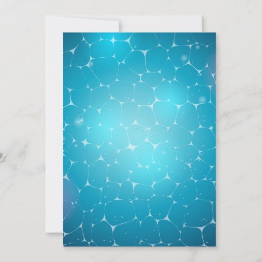 Niedliches Party im Schwimmbad, Abschluss Geschenk Einladung (Rückseite)