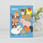 Niedliches Party "Landtiere als Kindergeburtstag" Einladung (Stehend Vorderseite)