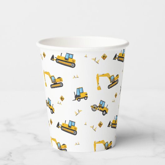 Niedliches Party liefert Baustumpf LKW Thema Pappbecher (Rückseite)