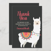 Niedliches Party Llama und Balloon Geburtstag Viel Dankeskarte (Vorne/Hinten)