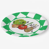 niedliches Party mit frischem Salat Pappteller (Schrägansicht)