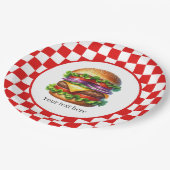 Niedliches Party mit Hamburger Pappteller (Schrägansicht)