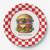 Niedliches Party mit Hamburger Pappteller (Vorderseite)