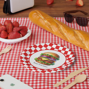 Niedliches Party mit Hamburger Pappteller