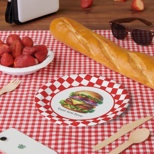 Niedliches Party mit Hamburger Pappteller (Picknick)