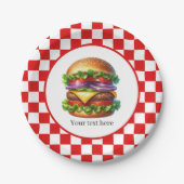 Niedliches Party mit Hamburger Pappteller (Vorderseite)