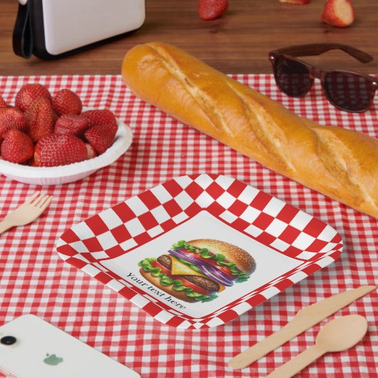 Niedliches Party mit Hamburger Pappteller (Picknick)