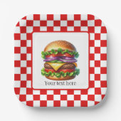 Niedliches Party mit Hamburger Pappteller (Vorderseite)