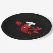 Niedliches Party mit Hummerkacheln Pappteller (Schrägansicht)