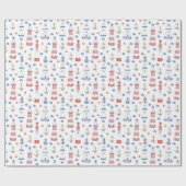 niedliches Party mit Leuchtturm Geschenkpapier (Flach)