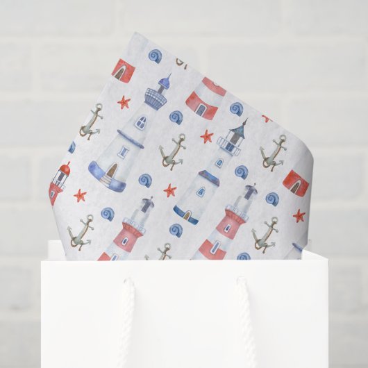 niedliches Party mit Leuchtturm Seidenpapier (Geschenktüte)