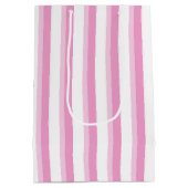 Niedliches Party mit rosa Streifen Mittlere Geschenktüte (Rückseite)