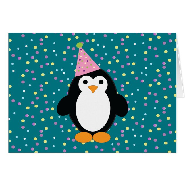 Niedliches Party Pinguin (Vorderseite (Horizontal))