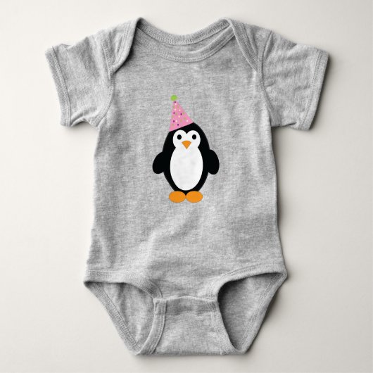 Niedliches Party Pinguin Baby Strampler (Vorderseite)
