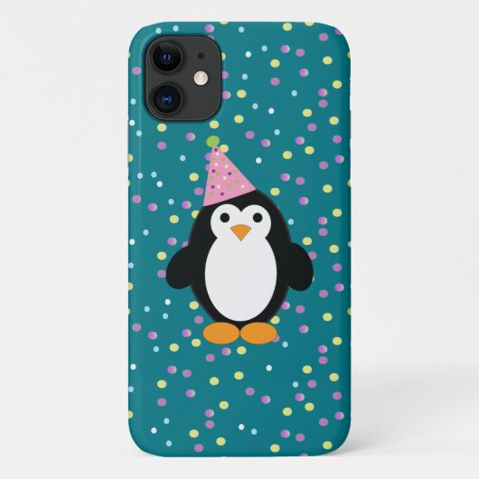 Niedliches Party Pinguin Case-Mate iPhone Hülle (Rückseite)