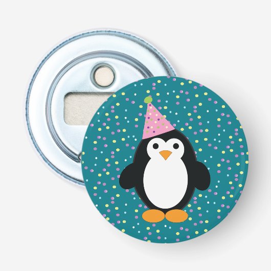 Niedliches Party Pinguin Flaschenöffner (Vorderseite)
