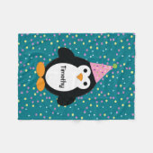 Niedliches Party Pinguin Fleecedecke (Vorderseite (Horizontal))